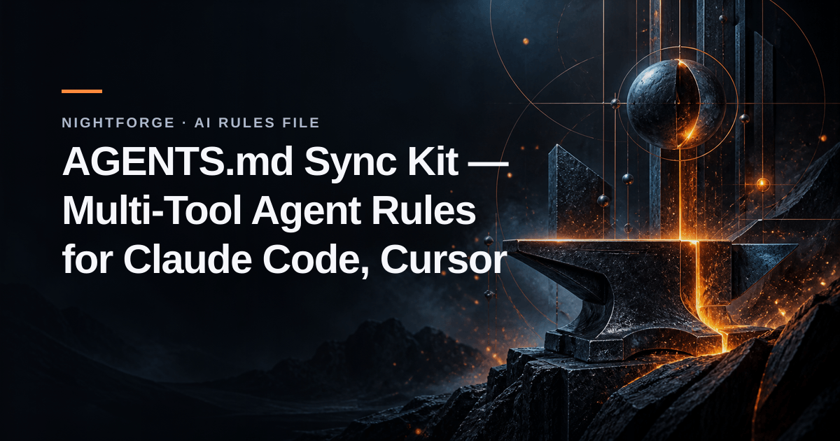 Nightforge — One canonical rule set, correctly projected into CLAUDE.md, .cursor/rules,…